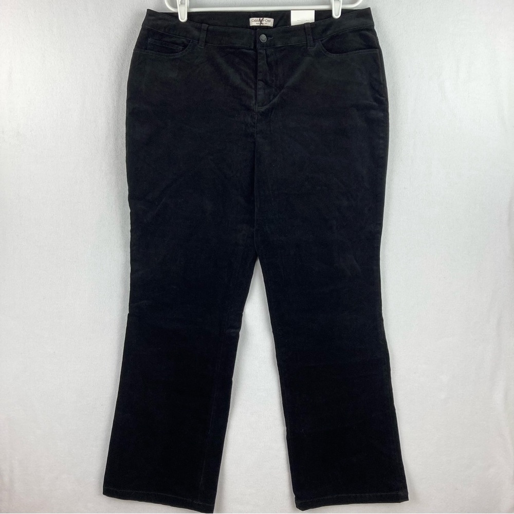 Coldwater Creek Women’s Black Corduroy Pants 
Size W 18 Natural Fit Stretch NWT